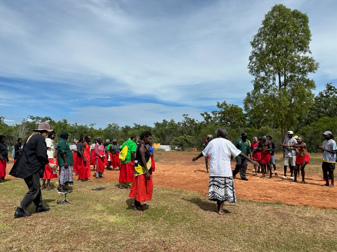 Aboriginal people dancing at Port Melville Pirlangimpi 