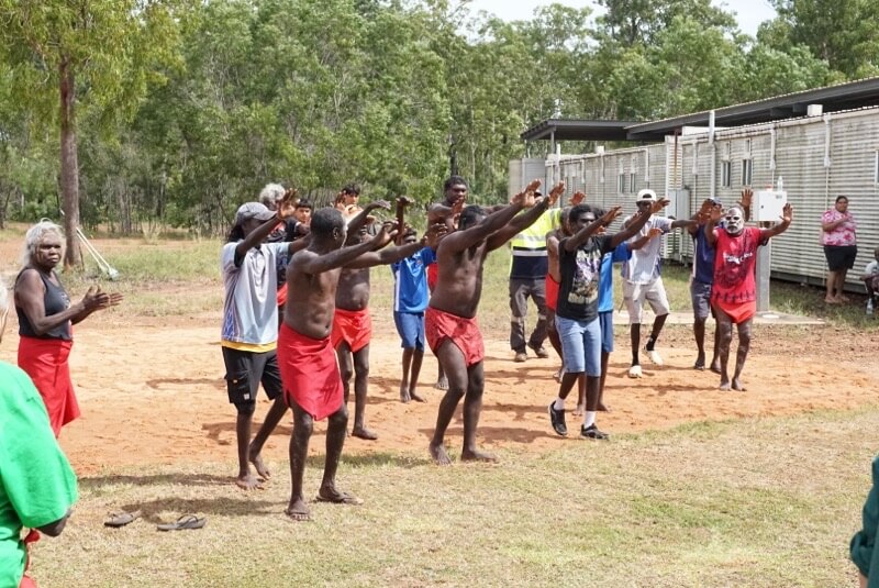 Aboriginal people dancing in Pirlangimpi 