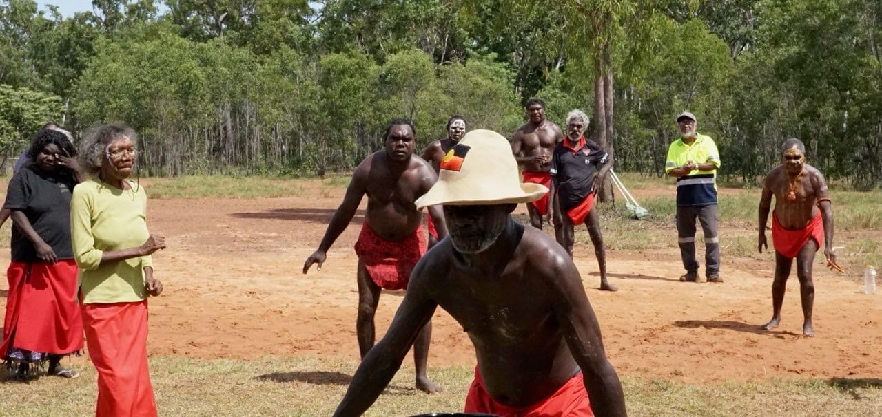 Aboriginal people dancing in Pirlangimpi 
