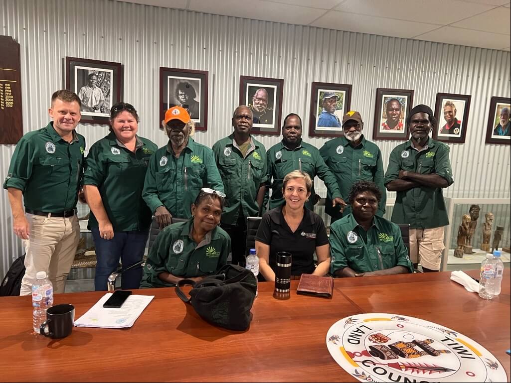 Pirlangimpi Port Melville Board Members standing and sitting for a photo