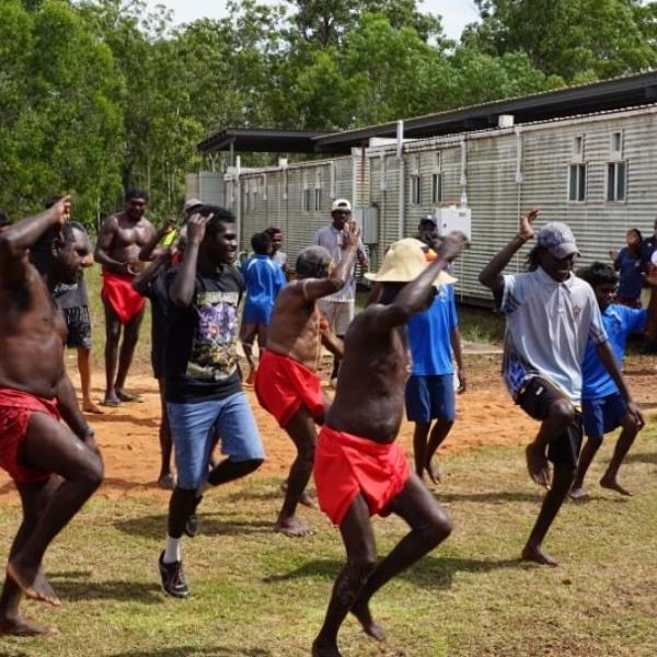 Aboriginal people dancing in Pirlangimpi 