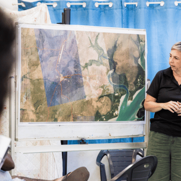 Lady Presenting Infront of the Ranku Map
